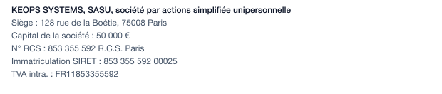 Informations éditeur du site